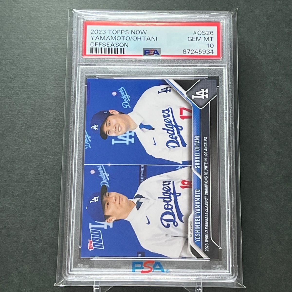 OS26【PSA10】入団会見コラボ 大谷翔平&山本由伸 2023 Topps now