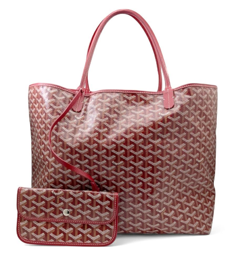 中古】GOYARD ゴヤール サンルイGM PVC レッド 赤 トートバッグ