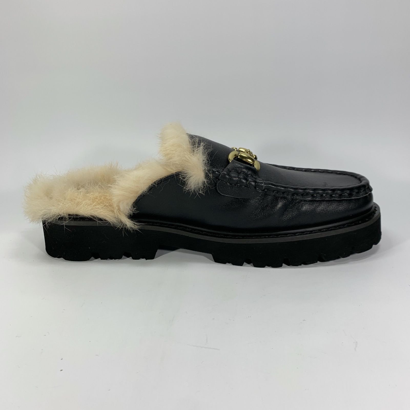 REMME レメ ビットローファー サンダル スリッパ ダークブラウン ファー 美品◯ REMME レメ ビットローファー スリッポン ファー ブラック 39