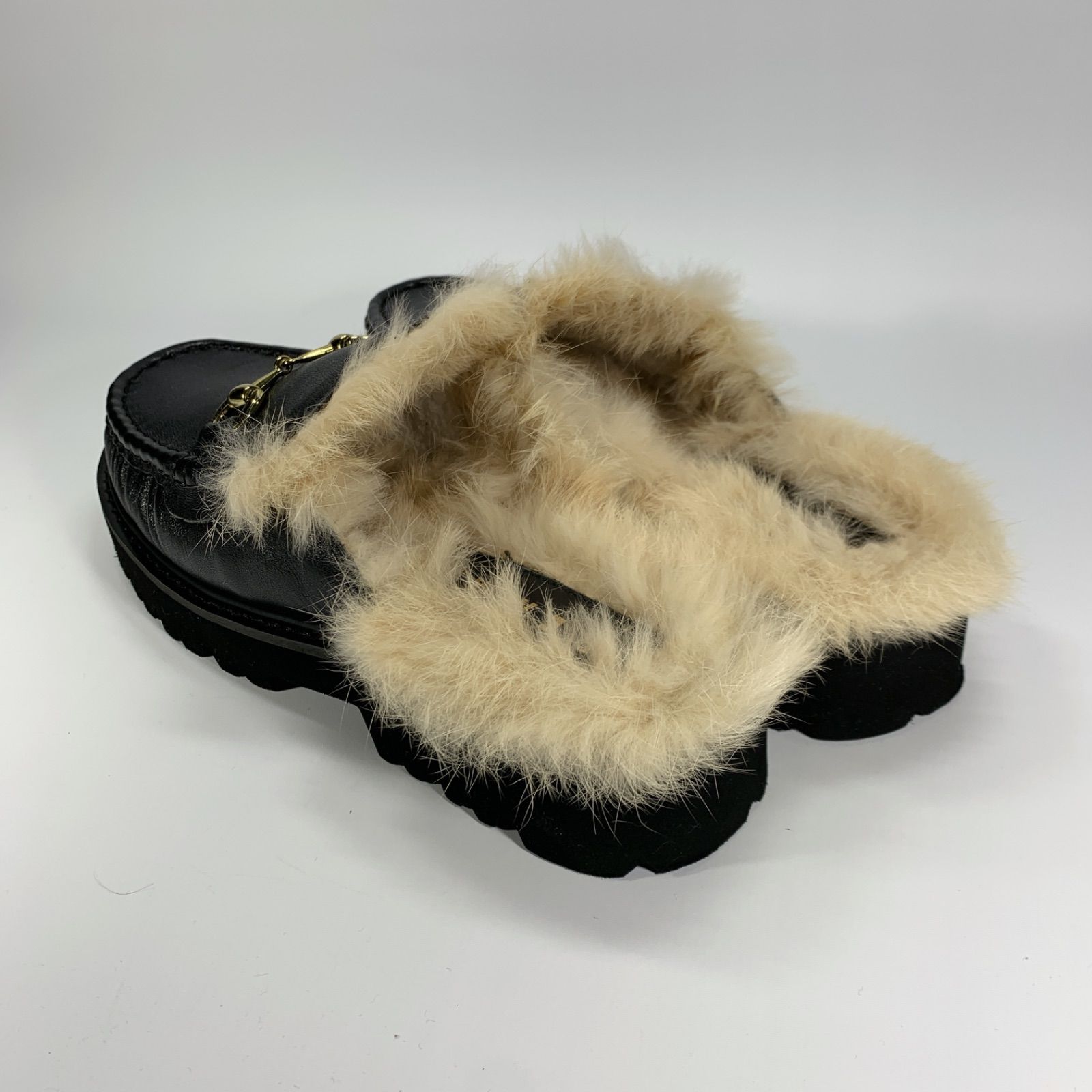 美品◯ REMME レメ ビットローファー スリッポン ファー ブラック 39
