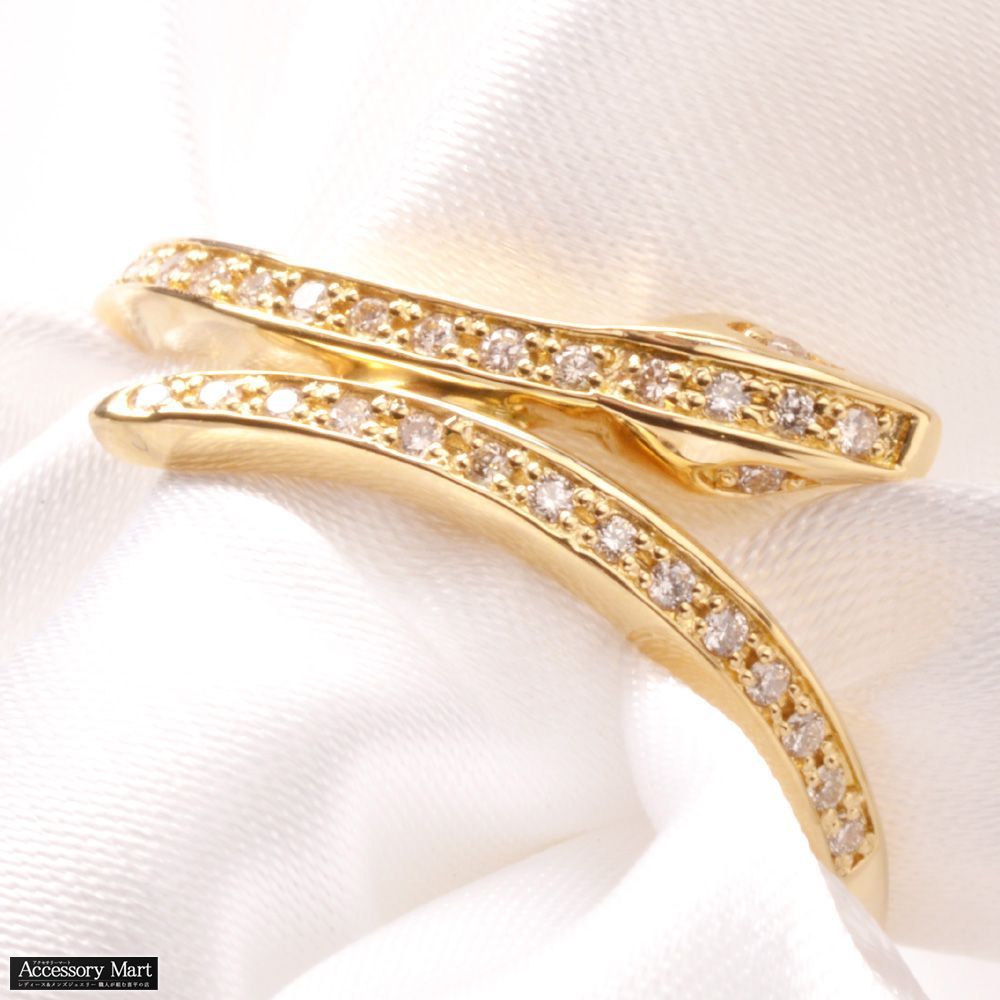 メンズリング 指輪 18金 K 18 ダイヤモンド 蛇 スネークモチーフ イエローゴールド 男性 刻印入り 細身 シンプル 30代 40代 50代 マート Shops店