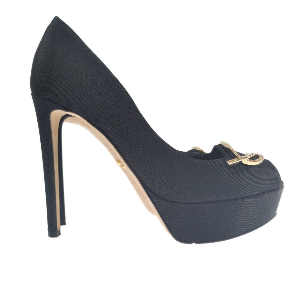 sergio rossi セルジオロッシ ビジューデザイン サテン キャンバス