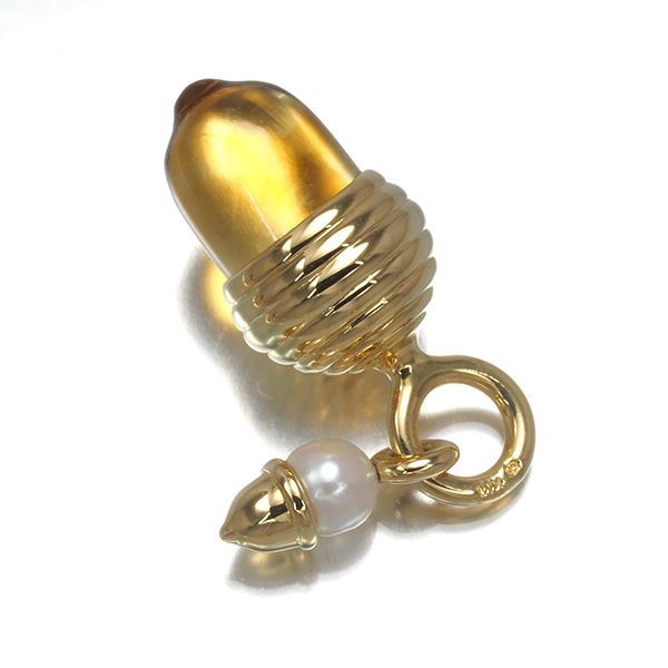 ミキモト ペンダントトップ シトリン ベビーパール 真珠 4.4mm