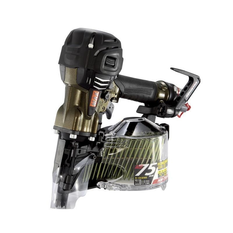 色 MAX HN-75 N 4 D アンバーオリーブ 高圧釘打機75 mm｜ 11 20発売 ｜1週間 の