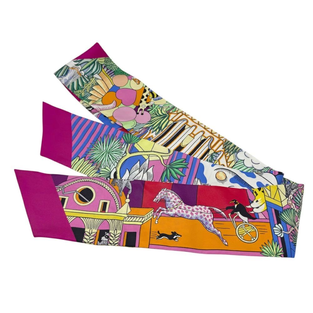 HERMÈS ツイリー アニマポリス マルチカラー 新品同様】HERMES エルメス マキシトゥイリー シルク100％ マルチ