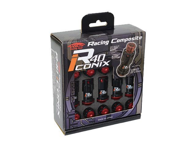 KYO EI レーシングコンポジットR 40アイコニックス アルミ製キャップ付 ホイールナット＆ロックセット M 12 P 1 5 ブラック