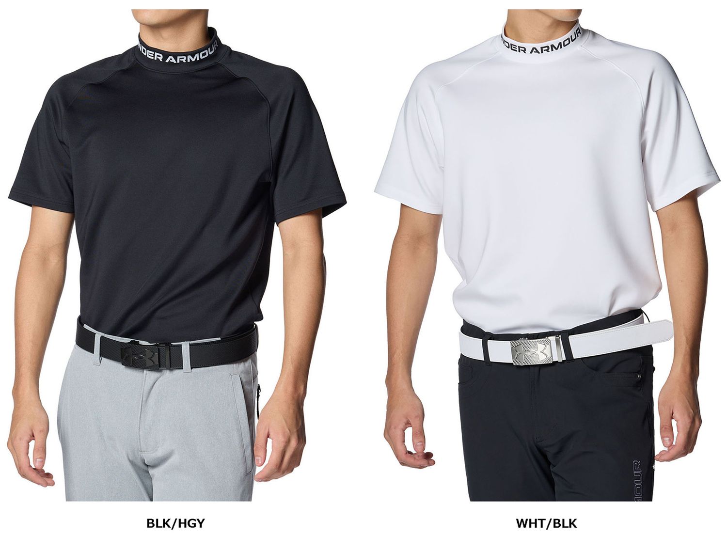 アンダーアーマー UNDER ARMOUR ゴルフ ワードマーク ショートスリーブ モックネック シャツ Wordmark SS Mock Shirt メンズ トップス 半袖 半袖Tシャツ トレーニング 1384830 100 WHITE/BLACK