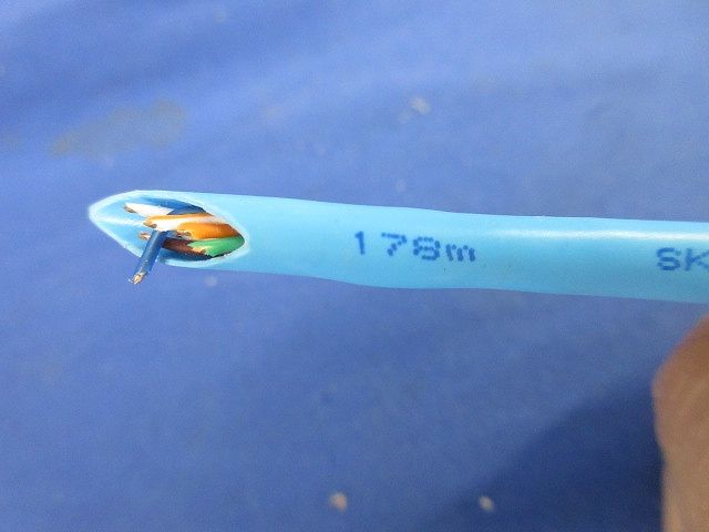 LAN用ツイストペアケーブル0.5mm×4P 長さ178m(薄青) SKLAN-Cat.5e