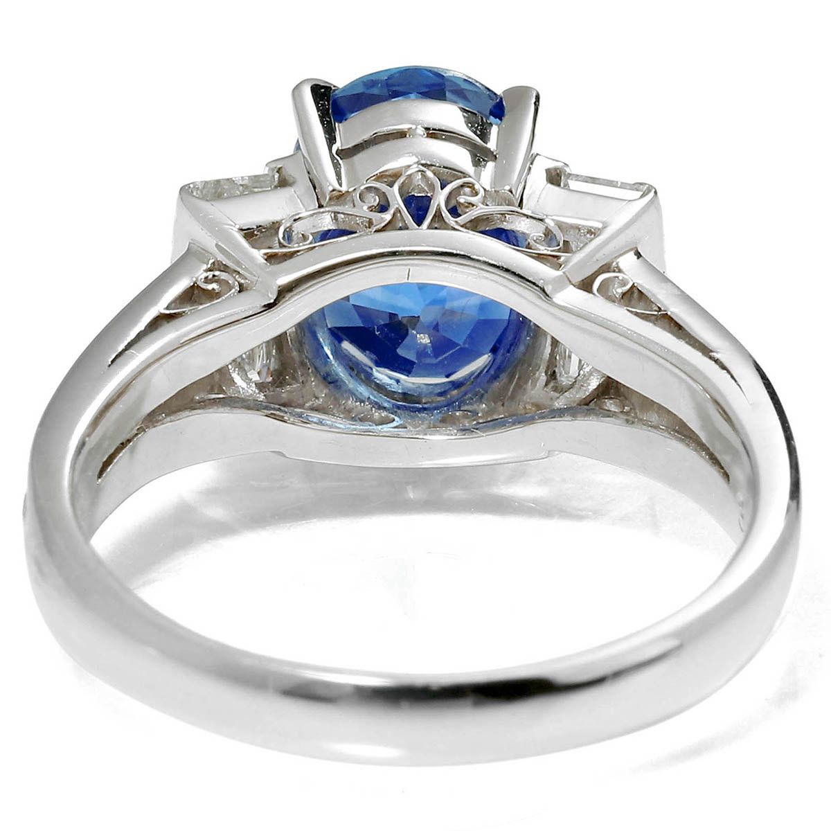 サファイア 3.16ct ダイヤモンド 0.52ct プラチナ Pt900 リング 指輪