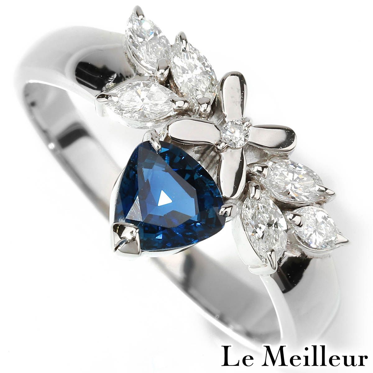 サファイア 0.57ct ダイヤモンド 0.26ct プラチナ Pt900 サファイア 0.57ct ダイヤモンド 0.26ct プラチナ Pt900