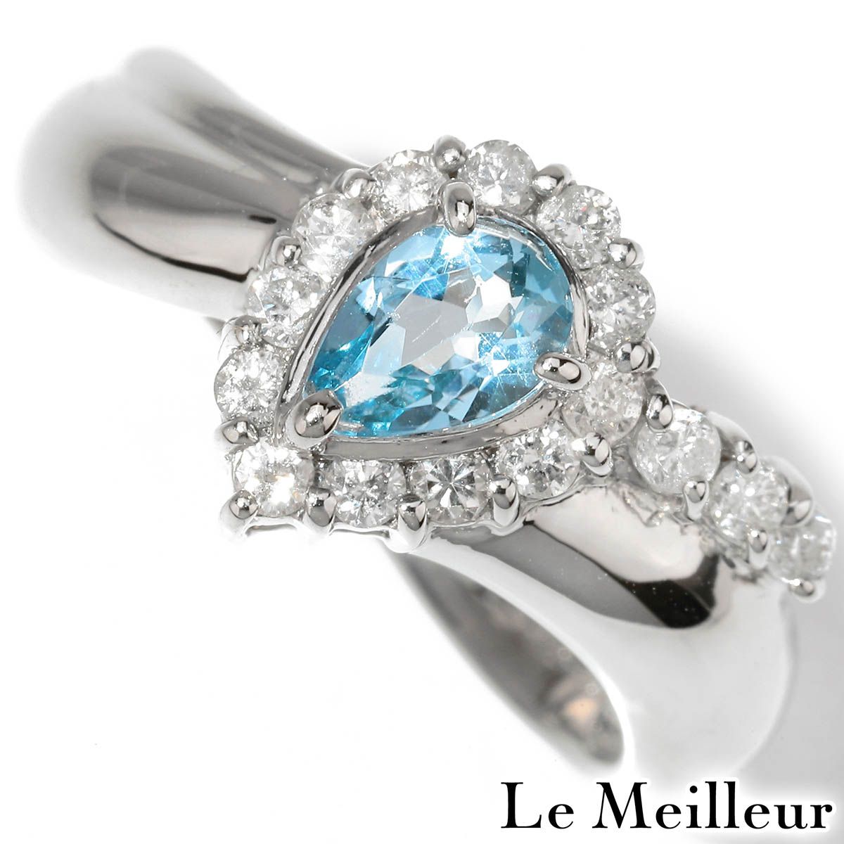 ブルートパーズ 0.3ct ダイヤモンド 0.22ct プラチナ Pt900 リング 