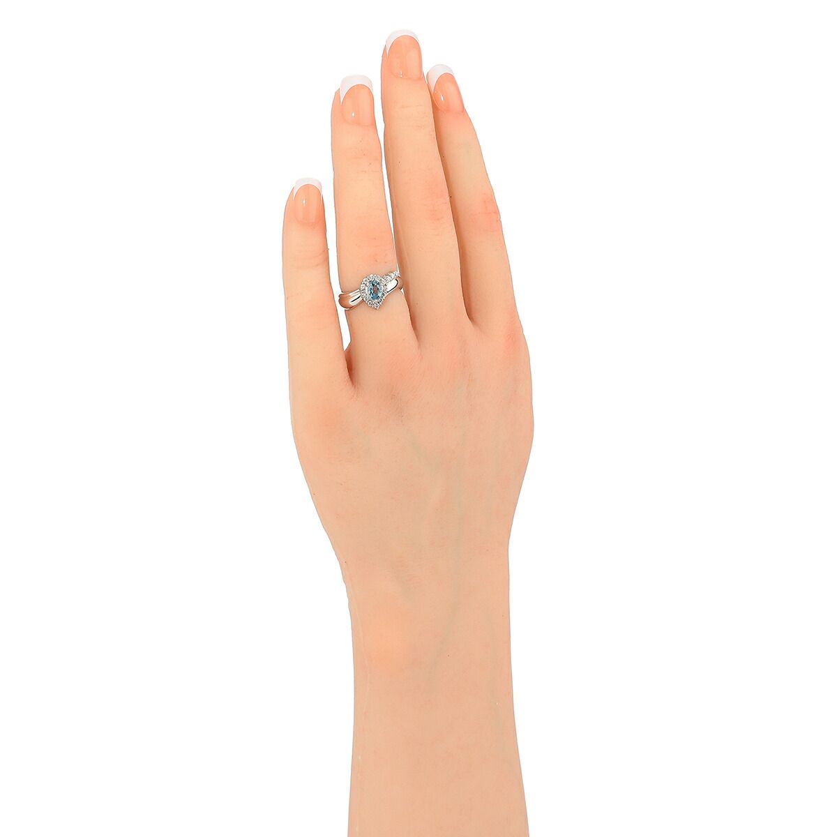 ブルートパーズ 0.3ct ダイヤモンド 0.22ct プラチナ Pt900 リング 
