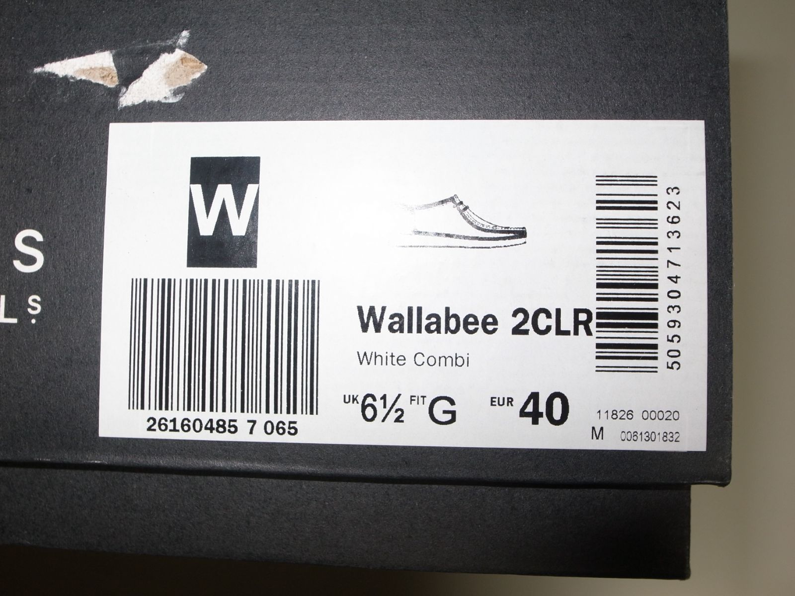 Clarks クラークス ワラビー ホワイト コンビ UK 6 5 24 cm