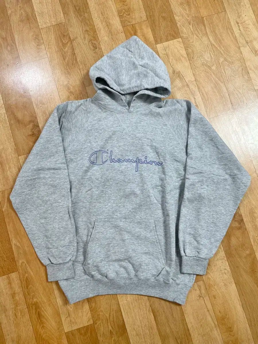 90 s チャンピオン フードTシャツ ラグラン グレー