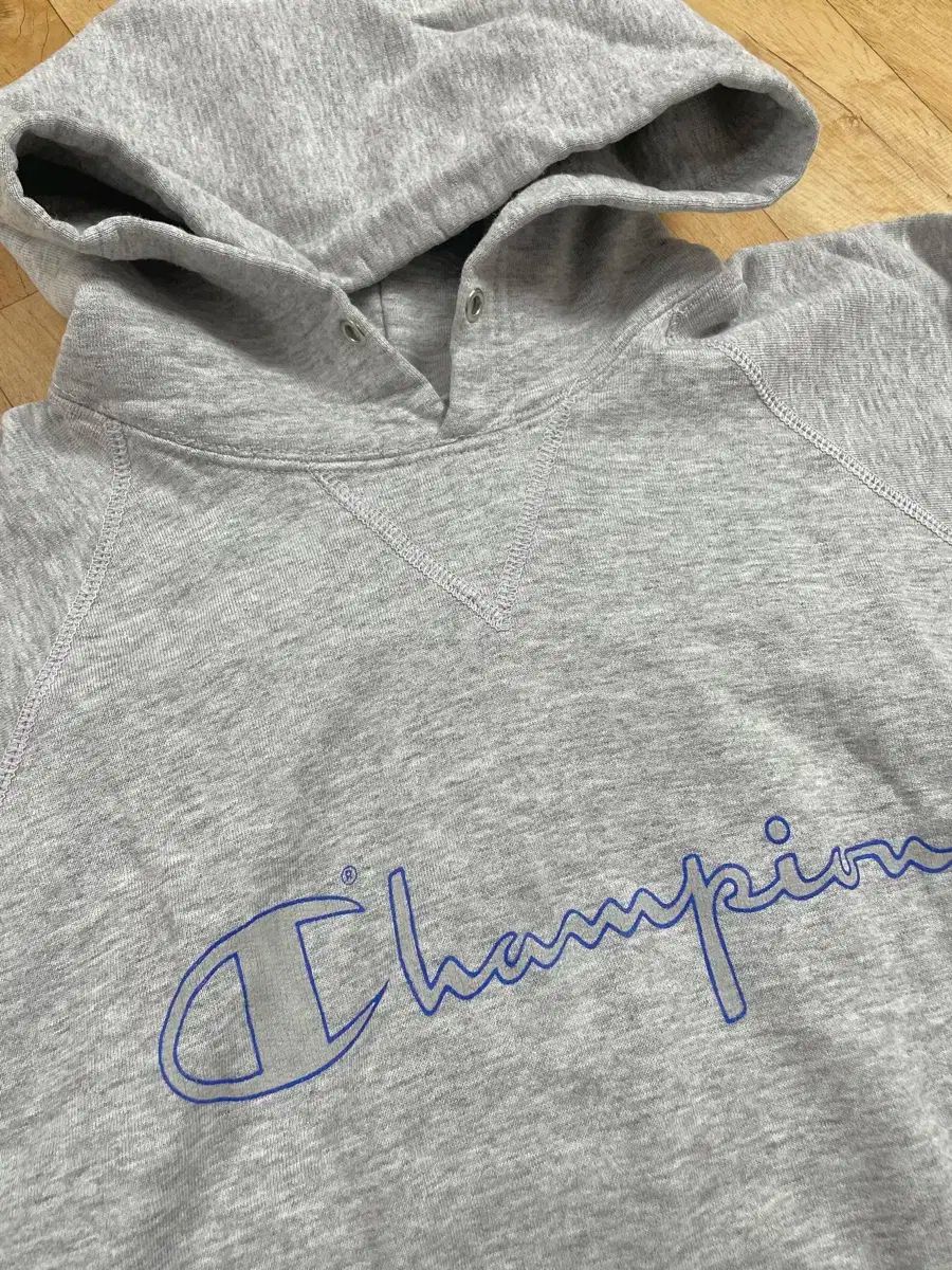 90 s チャンピオン フードTシャツ ラグラン グレー