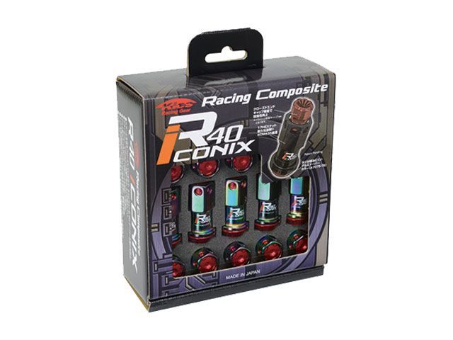 KYO EI レーシングコンポジットR 40アイコニックス アルミ製キャップ付 ホイールナット M 12 P 1 5 ネオクロ