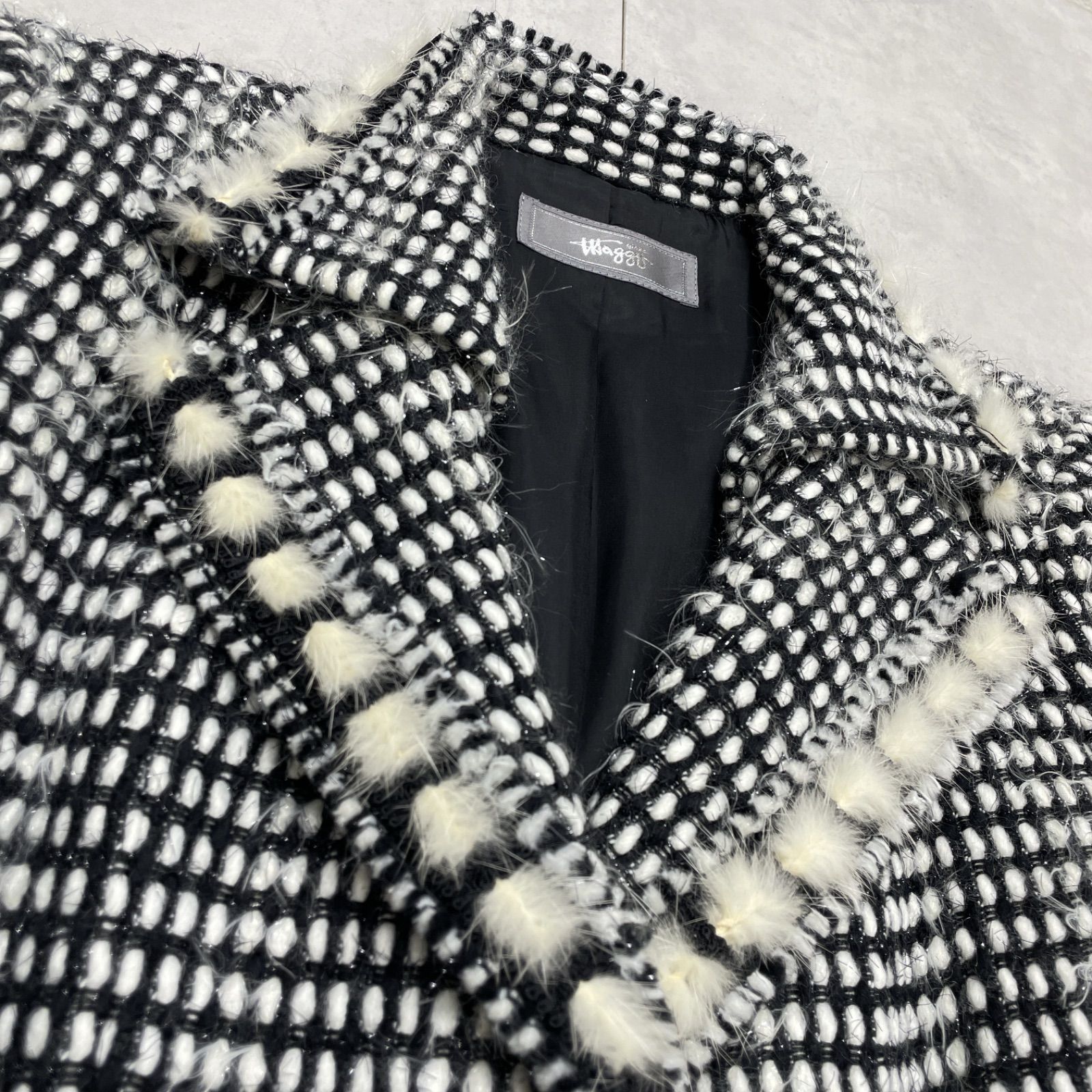 GINZA MAGGY 銀座マギー ジャケット ツイード ミンクファー テーラード