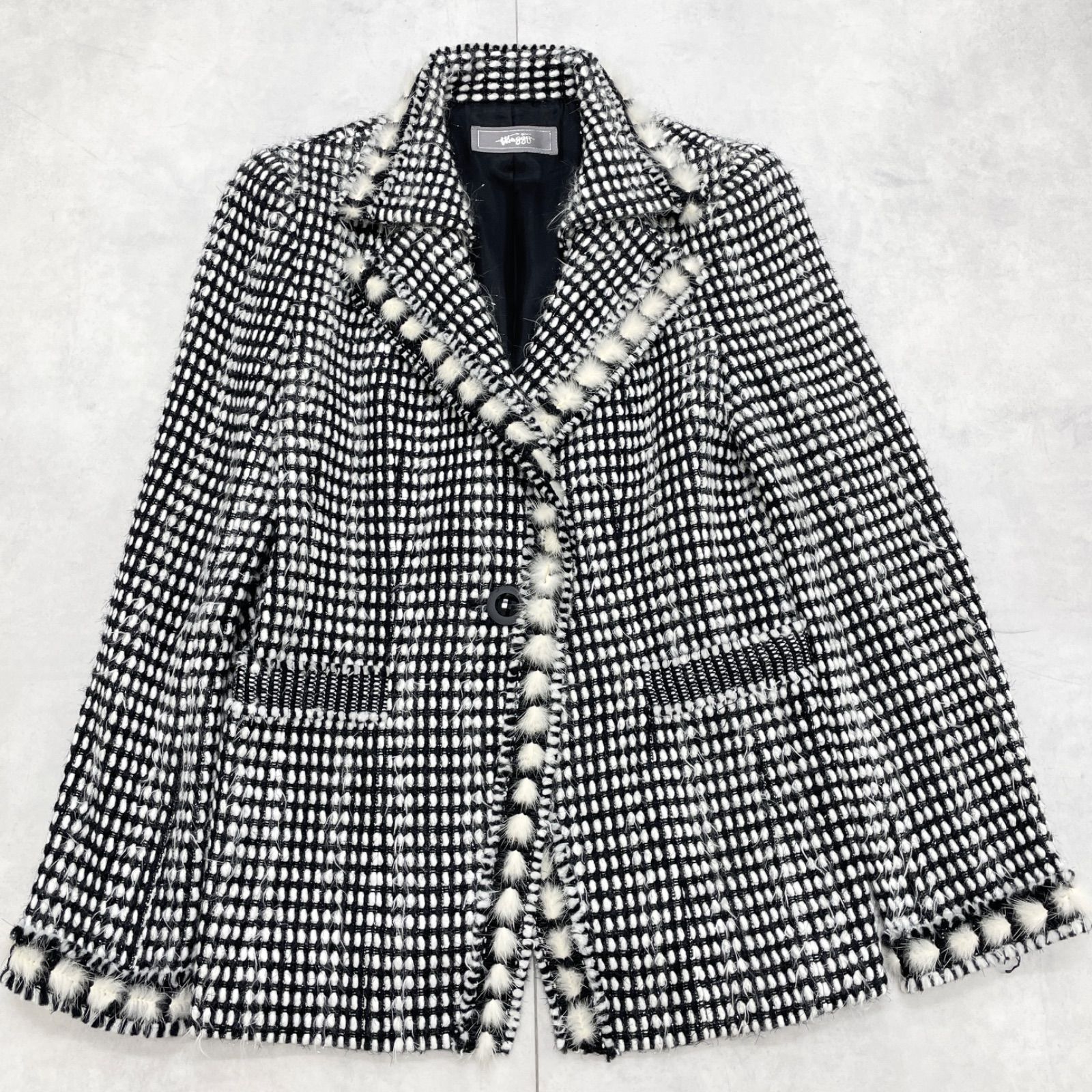 GINZA MAGGY 銀座マギー ジャケット ツイード ミンクファー テーラード