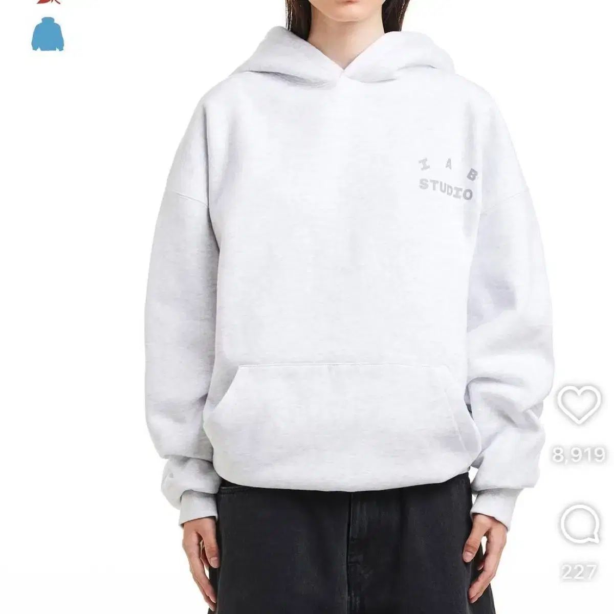 IAB Studio フーディー ライトグレー M