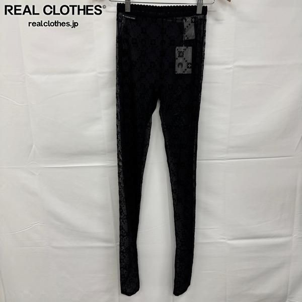 Marine serre マリーンセル 25 SS MESH FLOCK TIGHTS メッシュタイツ WUW 034 A ブラック S