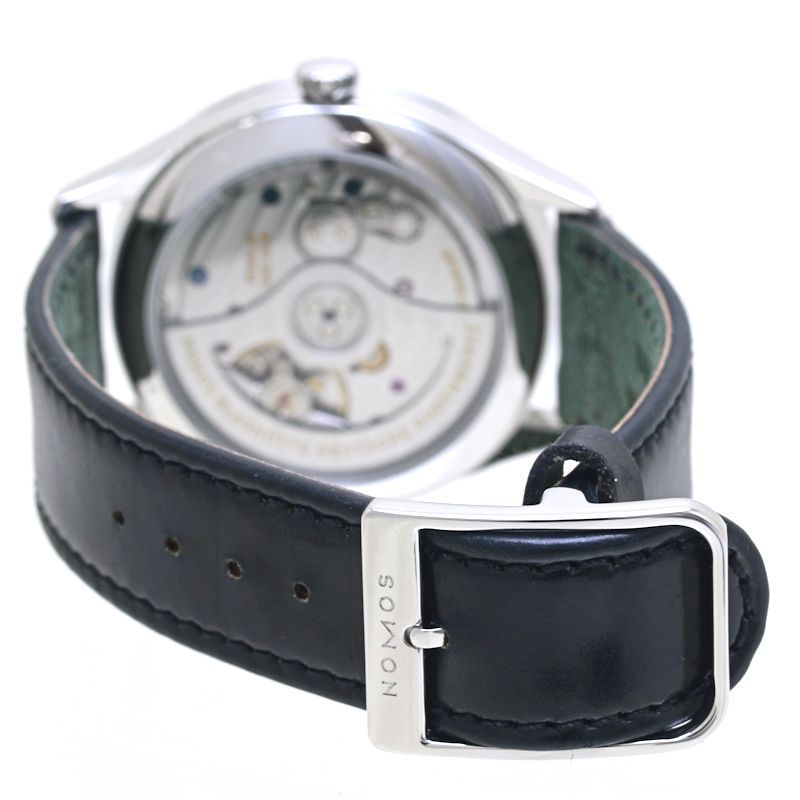  NOMOS ノモス グラスヒュッテ Glashutte ミニマティック 磨き済 腕時計 ボーイズ ステンレススチールx牛革 40181 自動巻き時計 腕時計(アナログ)