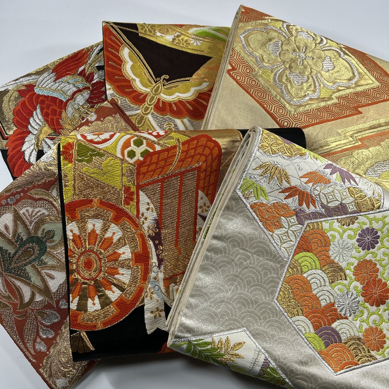 袋帯 6本 正絹 帯まとめ売り 同梱購入歓迎 リメイク用 着付け練習用