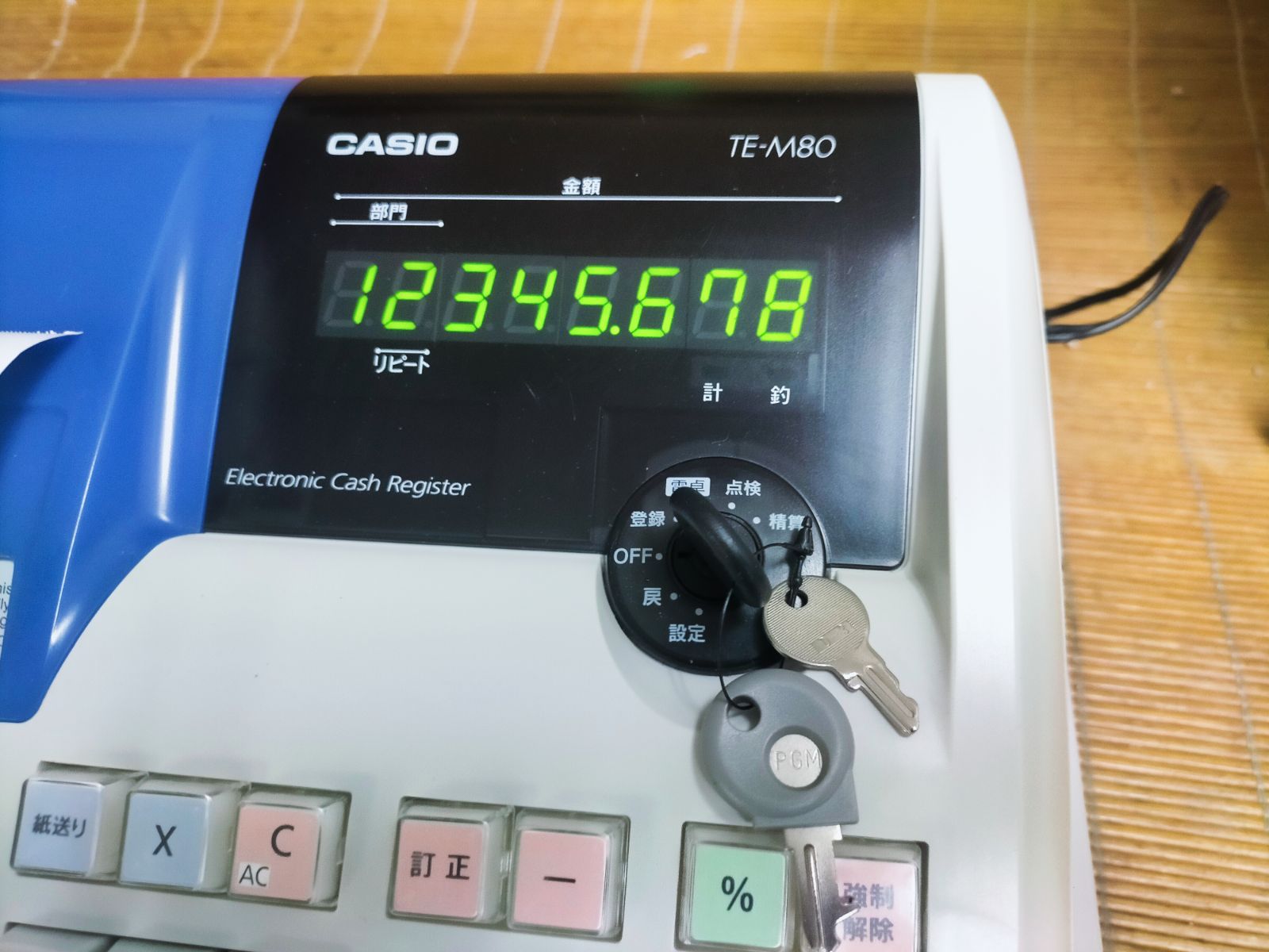 カシオレジスター TE-M80 中古品 人気機種感熱紙 送料無料 999039