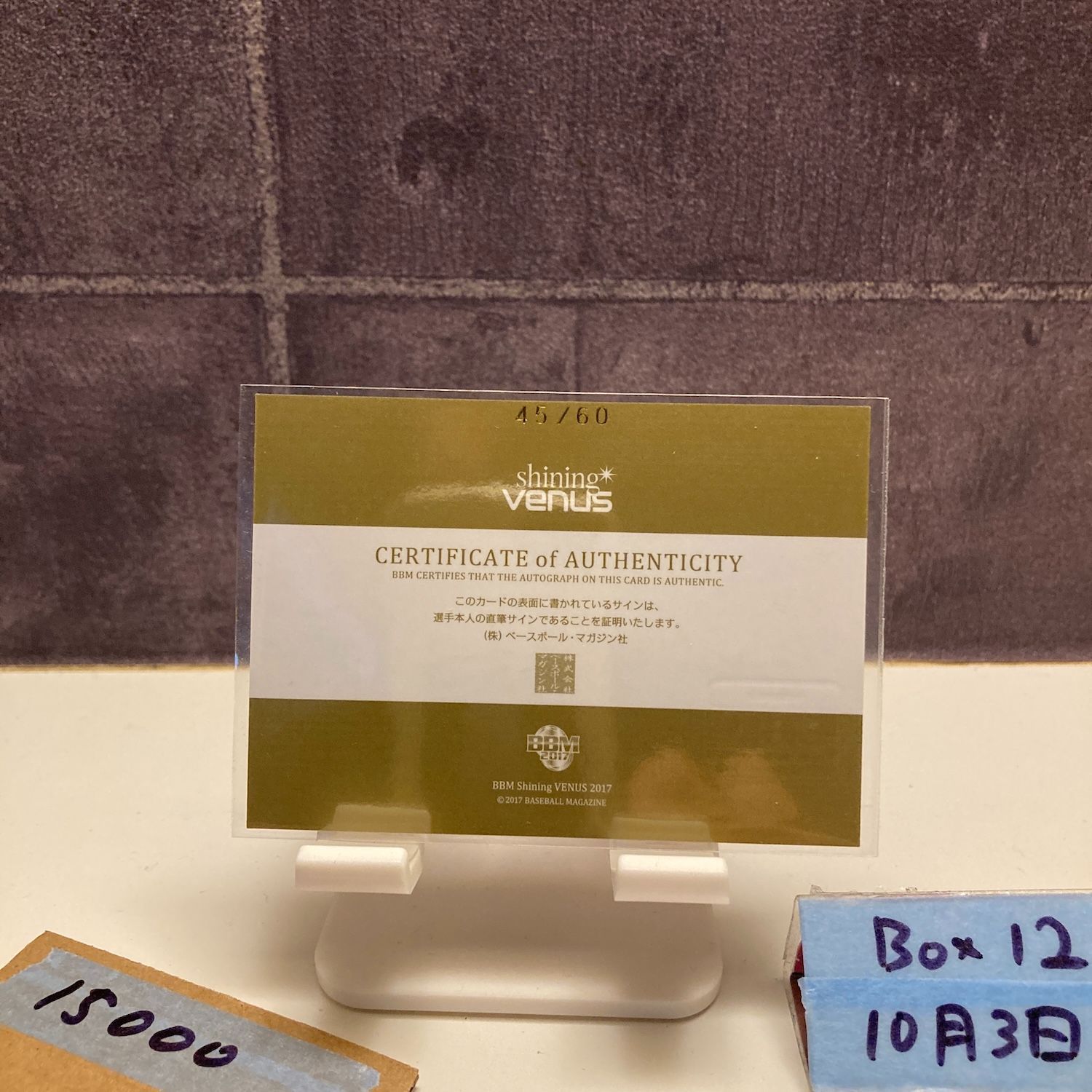 2017 BBM 西村碧莉 45/60 直筆サインカード Skateboard Shining Venus