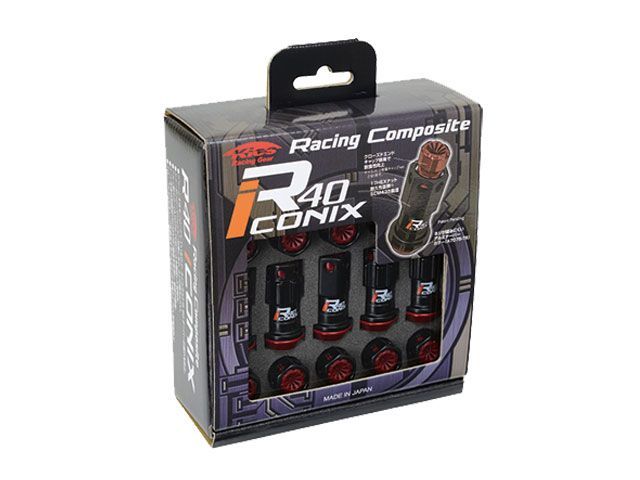 KYO EI レーシングコンポジットR 40アイコニックス 樹脂製キャップ付 ホイールナット＆ロックセット M 12 P 1 5 ブラック