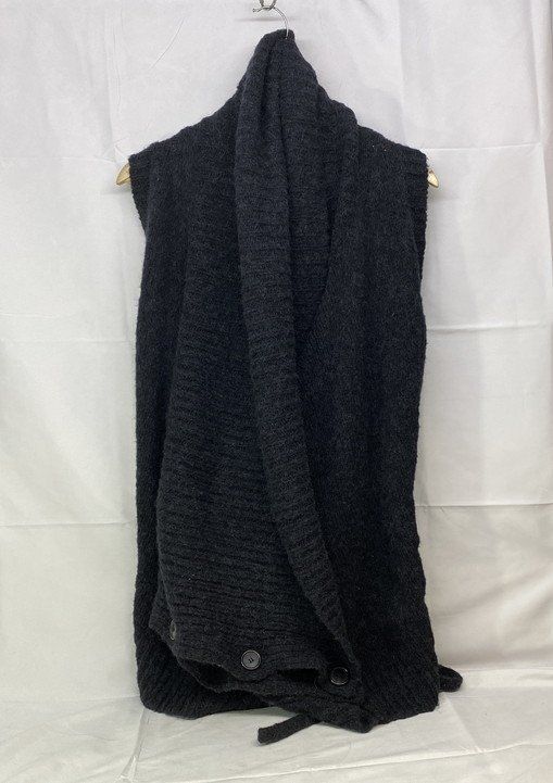 ANN アン ドゥムルメステール ベルギー製 変形 デザイン ニットベスト カーディガン サイズ 38 ダークグレー