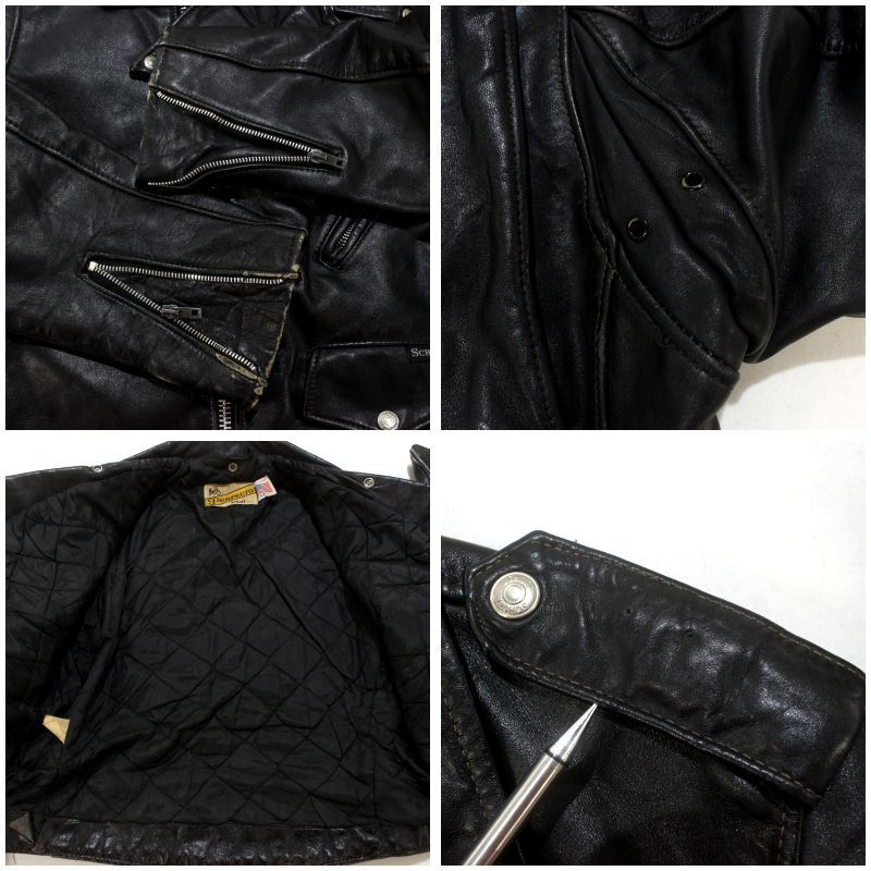 80s USA製 vintage schott PERFECTO バイカータグ前期 ダブル