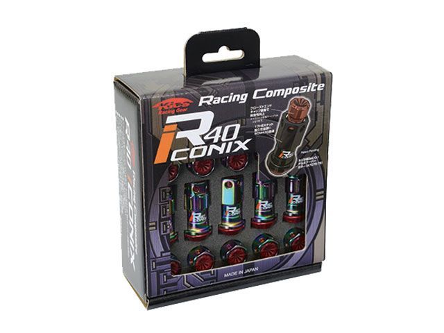 KYO EI レーシングコンポジットR 40アイコニックス 樹脂製キャップ付 ホイールナット＆ロックセット M 12 P 1 25 ネオクロ