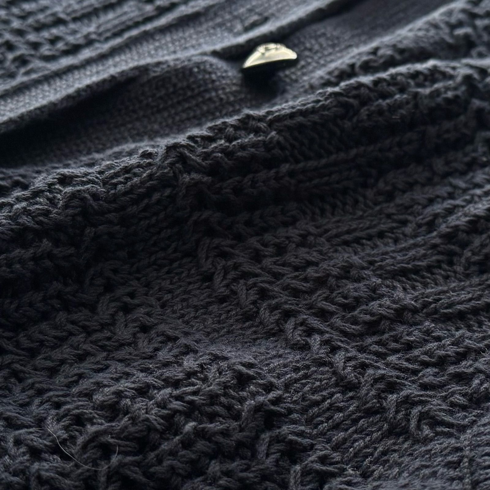 ドゥロワー｜コットン透かし編みニットベスト ネイビー