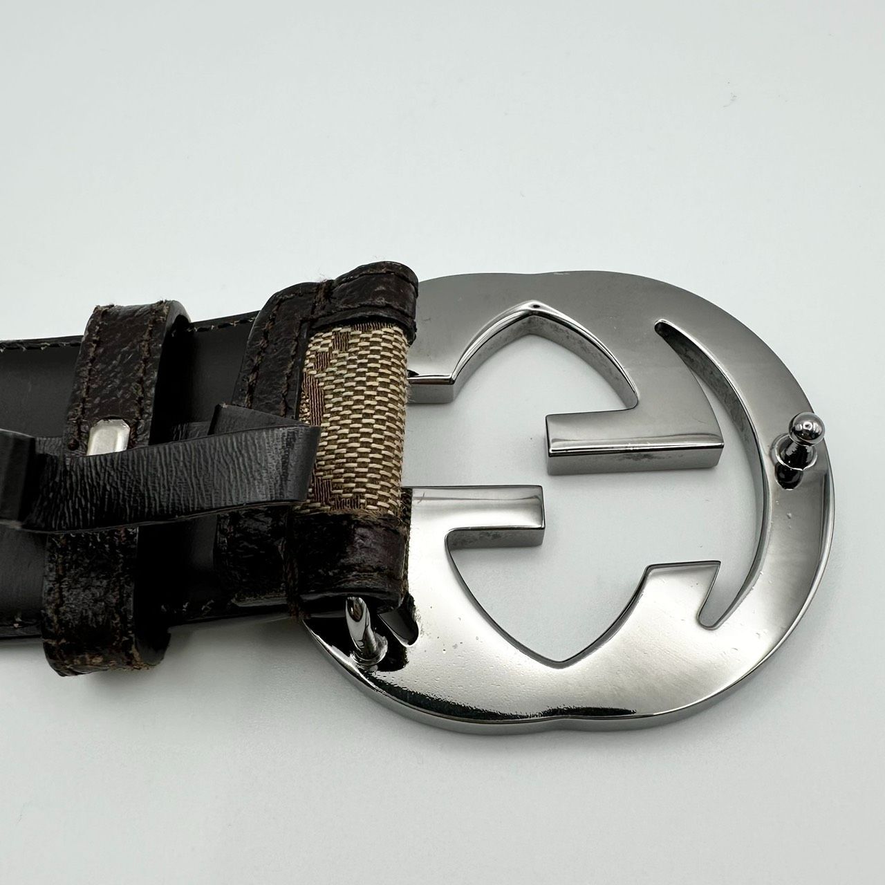 返品OK】GUCCI グッチ インターロッキング GGキャンバス メンズ ベルト