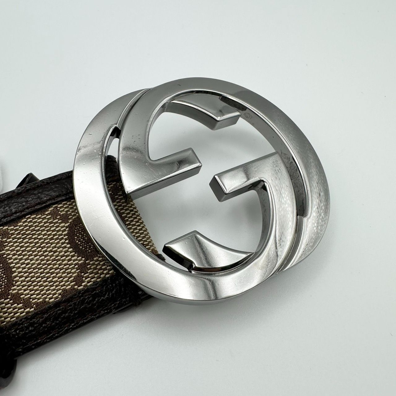 返品OK】GUCCI グッチ インターロッキング GGキャンバス メンズ ベルト