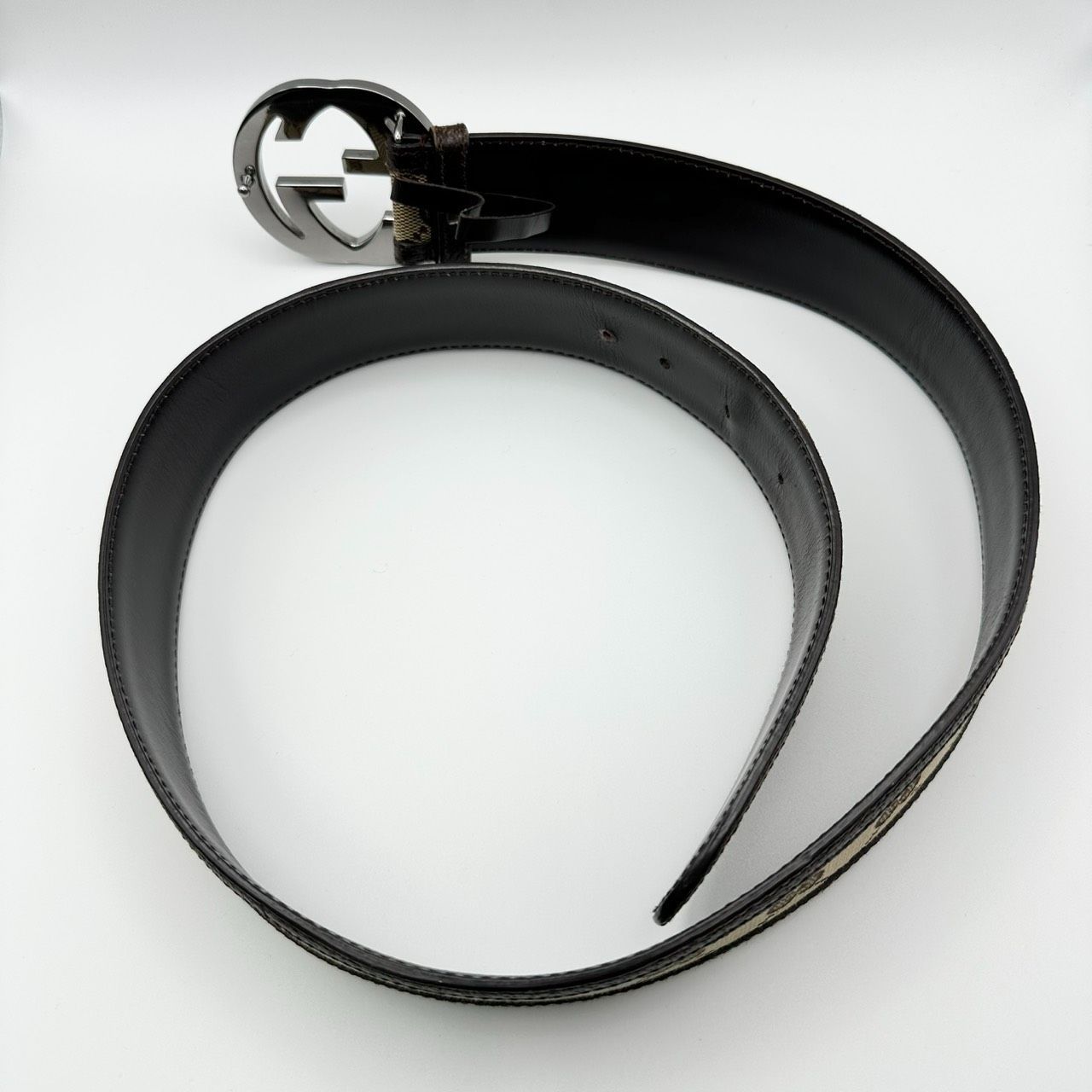 返品OK】GUCCI グッチ インターロッキング GGキャンバス メンズ ベルト