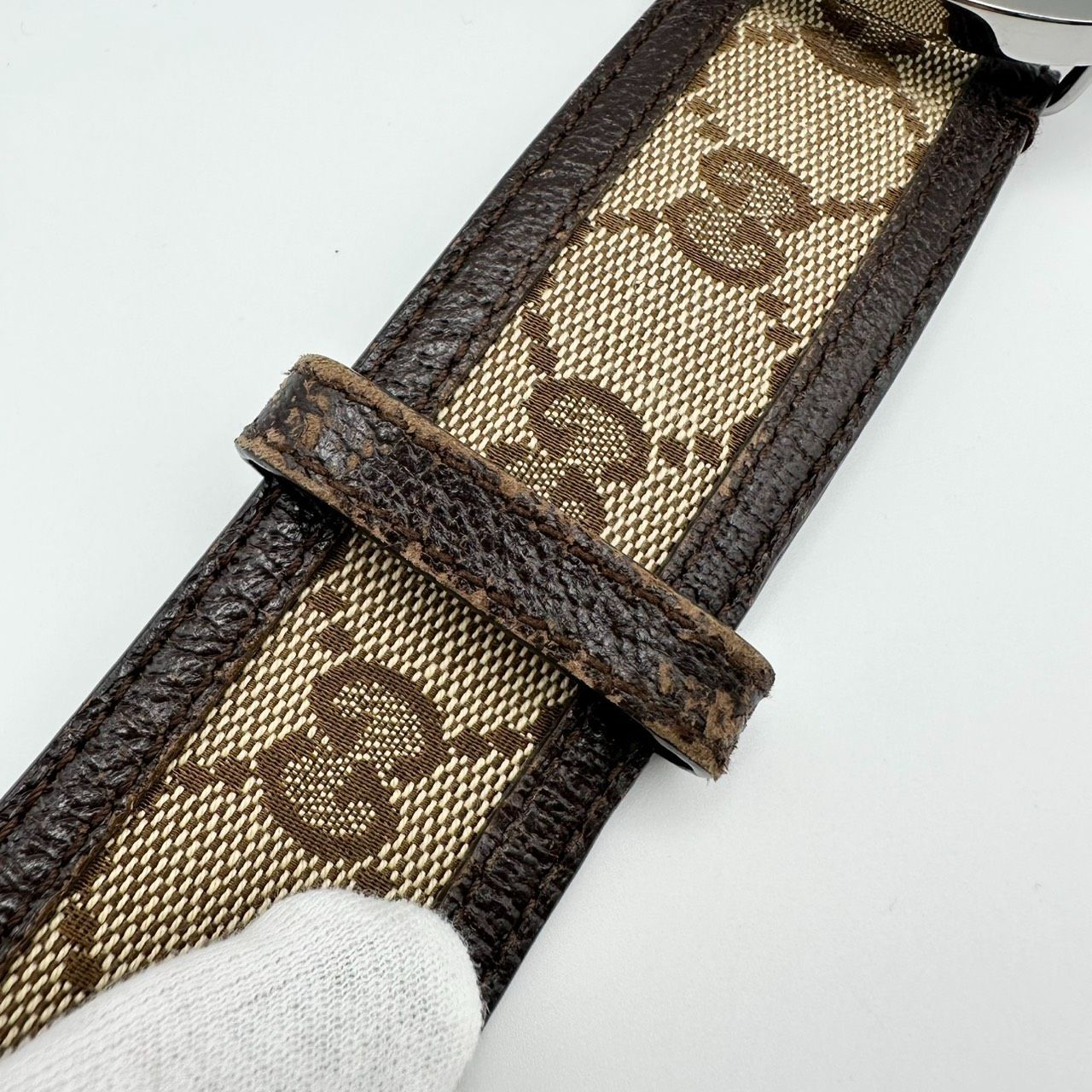 返品OK】GUCCI グッチ インターロッキング GGキャンバス メンズ ベルト