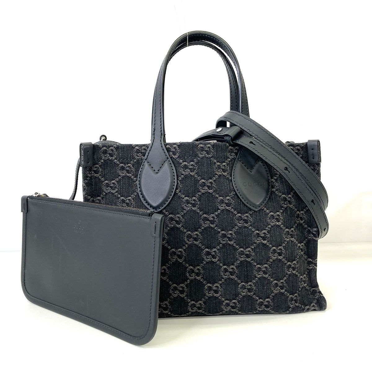 GUCCI グッチ GGデニム トート バッグ ミディアム 2WAY ハンドバッグ 