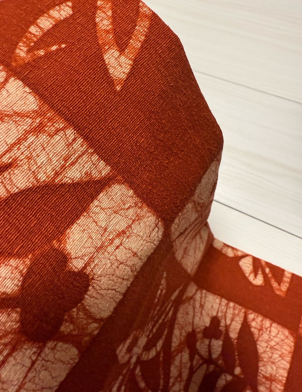 ろうけつ染め×花織風紬