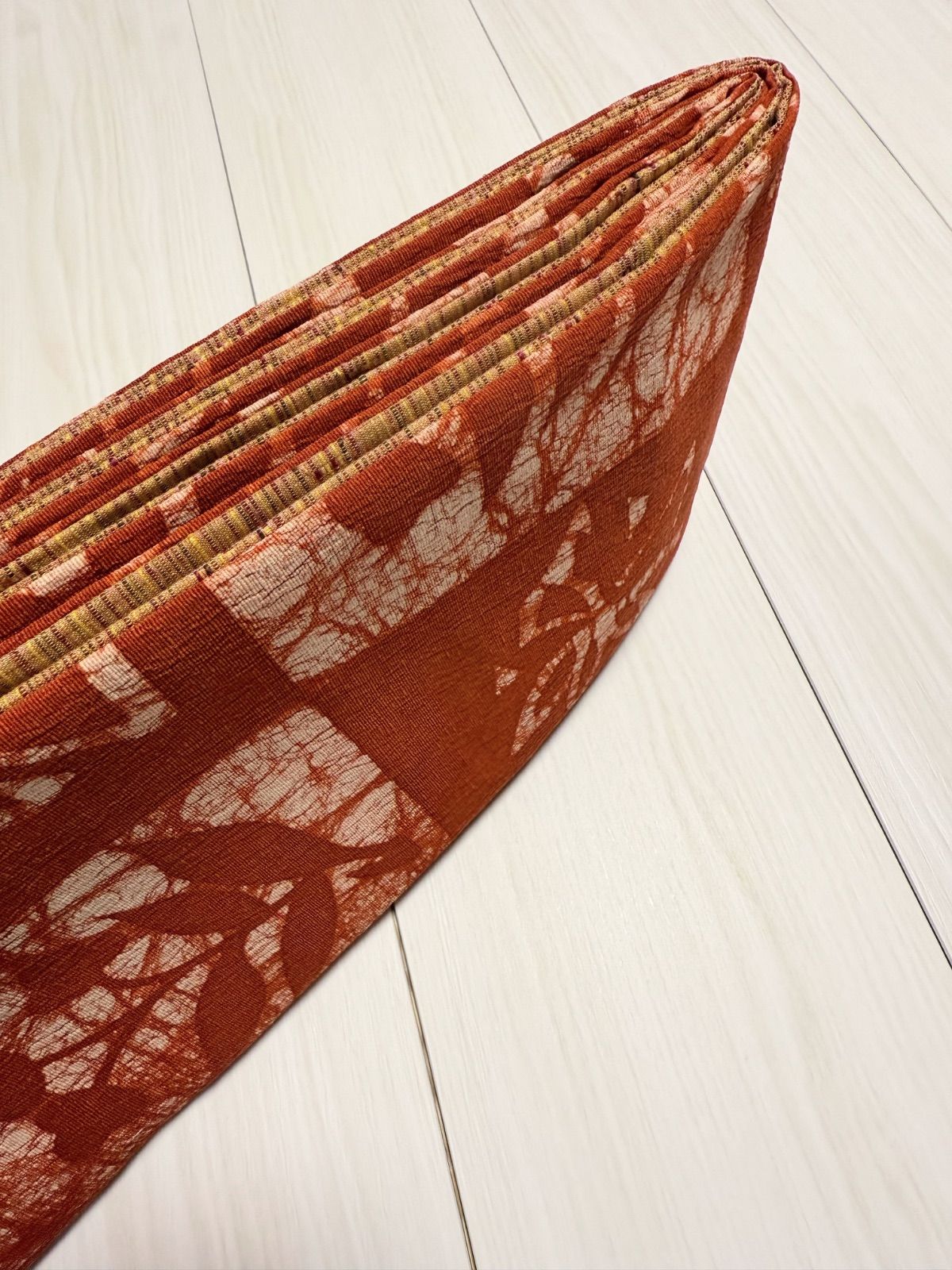  最後の一点 271号 半幅帯 ろうけつ染め×花織風紬 正絹 リバーシブル ︎同じ生地は2度と入荷しません 1点〜6点までの 商品 ︎ 半巾 半幅 小袋帯 帯