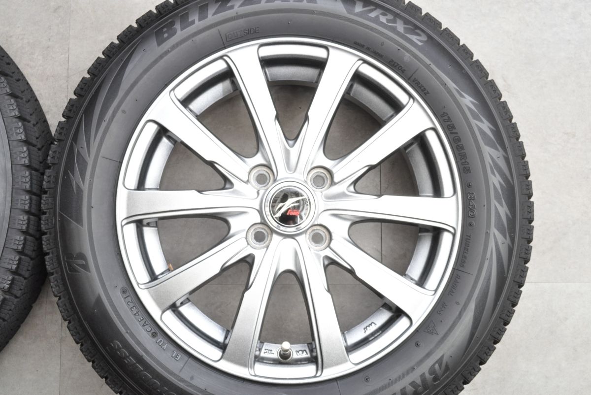  Weds FANG 15 in 5 J 50 PCD 100 ブリザックVRX 2 175 65 R ヴィッツ アクア カローラフィールダー フィット キューブ スイフト 15インチ タイヤ ホイールセット