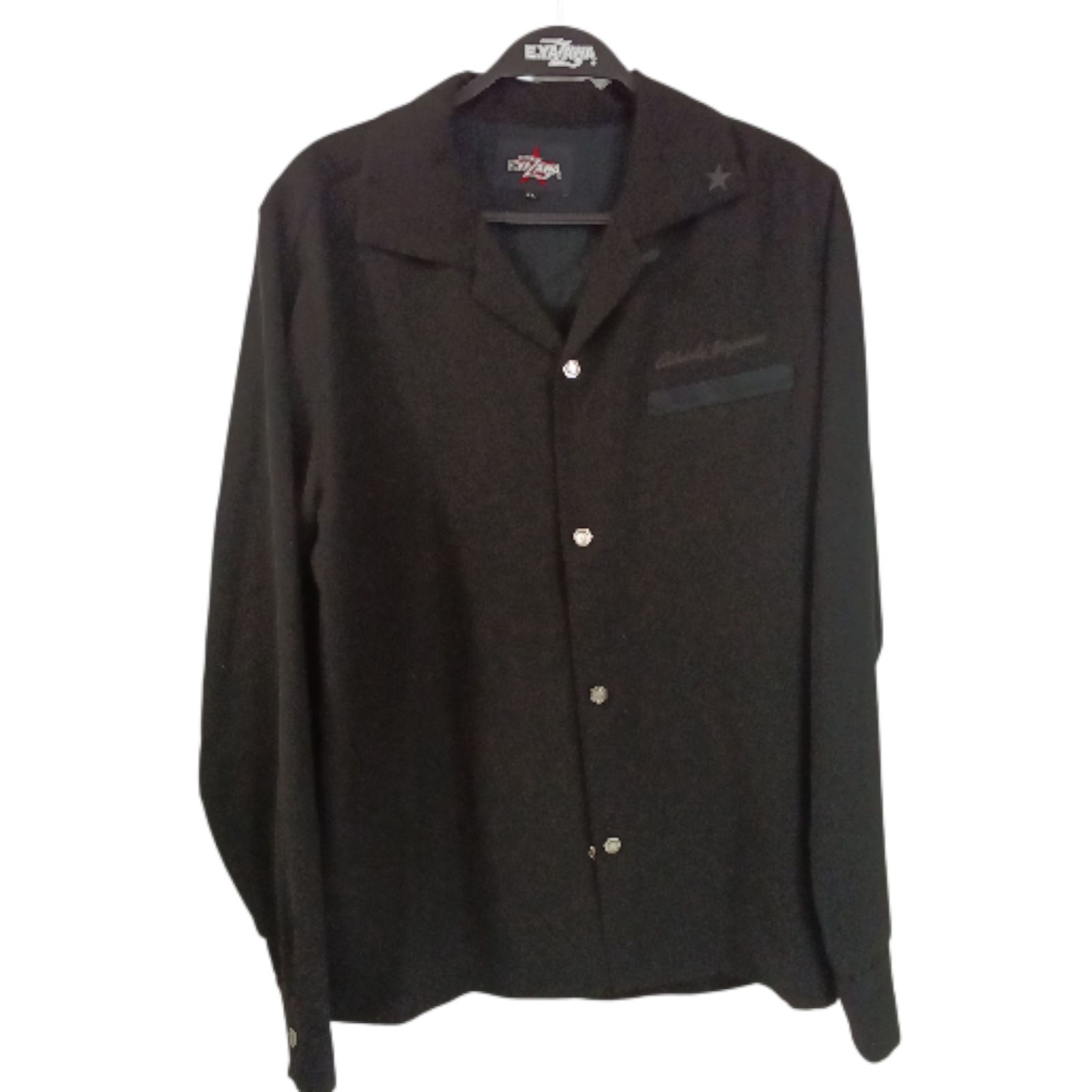 リユースのサカイ栃木店 長袖シャツ XL 矢沢永吉 ドレスシャツ 黒