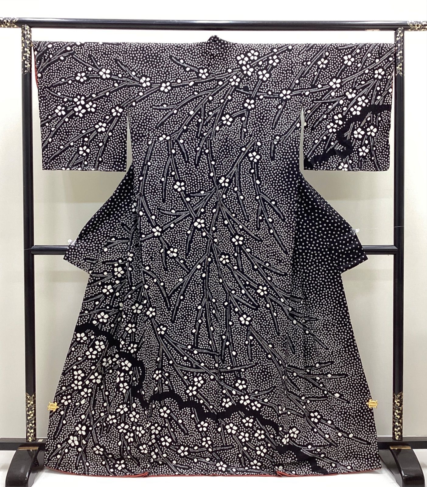 正絹　絞りお着物　小紋　袷 6af8dd871ac971f76c2da2b0a7c9d1