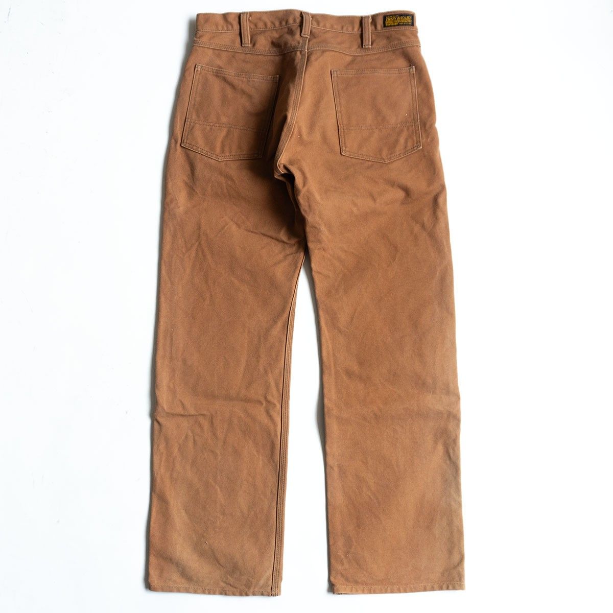 used☆アイアンハート☆カーゴ☆ダックパンツ☆34☆茶☆ダブルニー 雰囲気抜群】IRON HEART【ヘビーダック ダブルニー ロガージーンズ