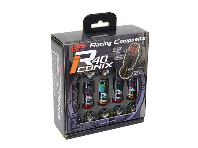 KYO EI レーシングコンポジットR 40アイコニックス キャップレス ホイールナット＆ロックセット M 12 P 1 25 ネオクロ