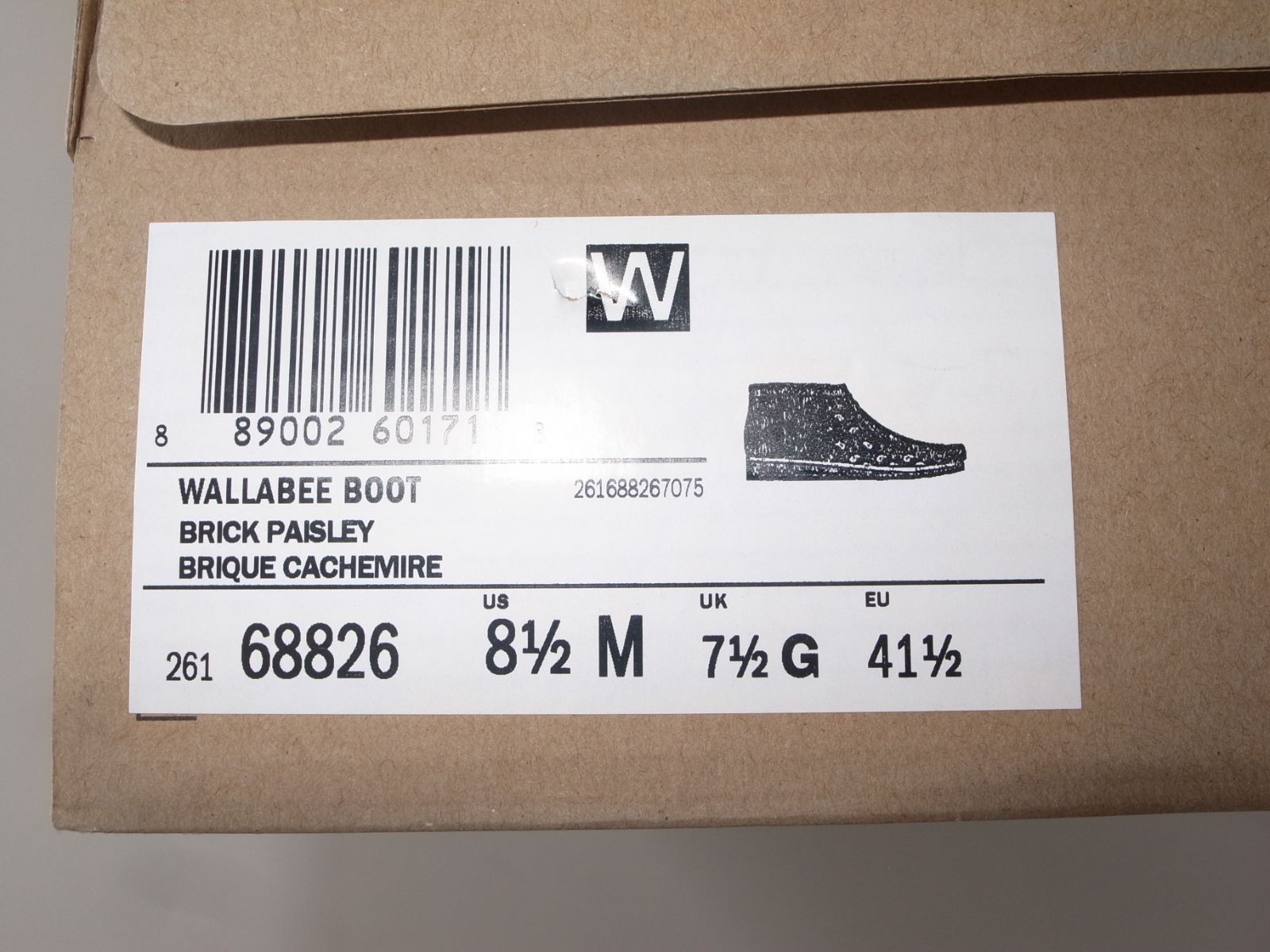 Clarks クラークス BOOT ワラビー ブーツ ペイズリー UK 8 5 26 cm