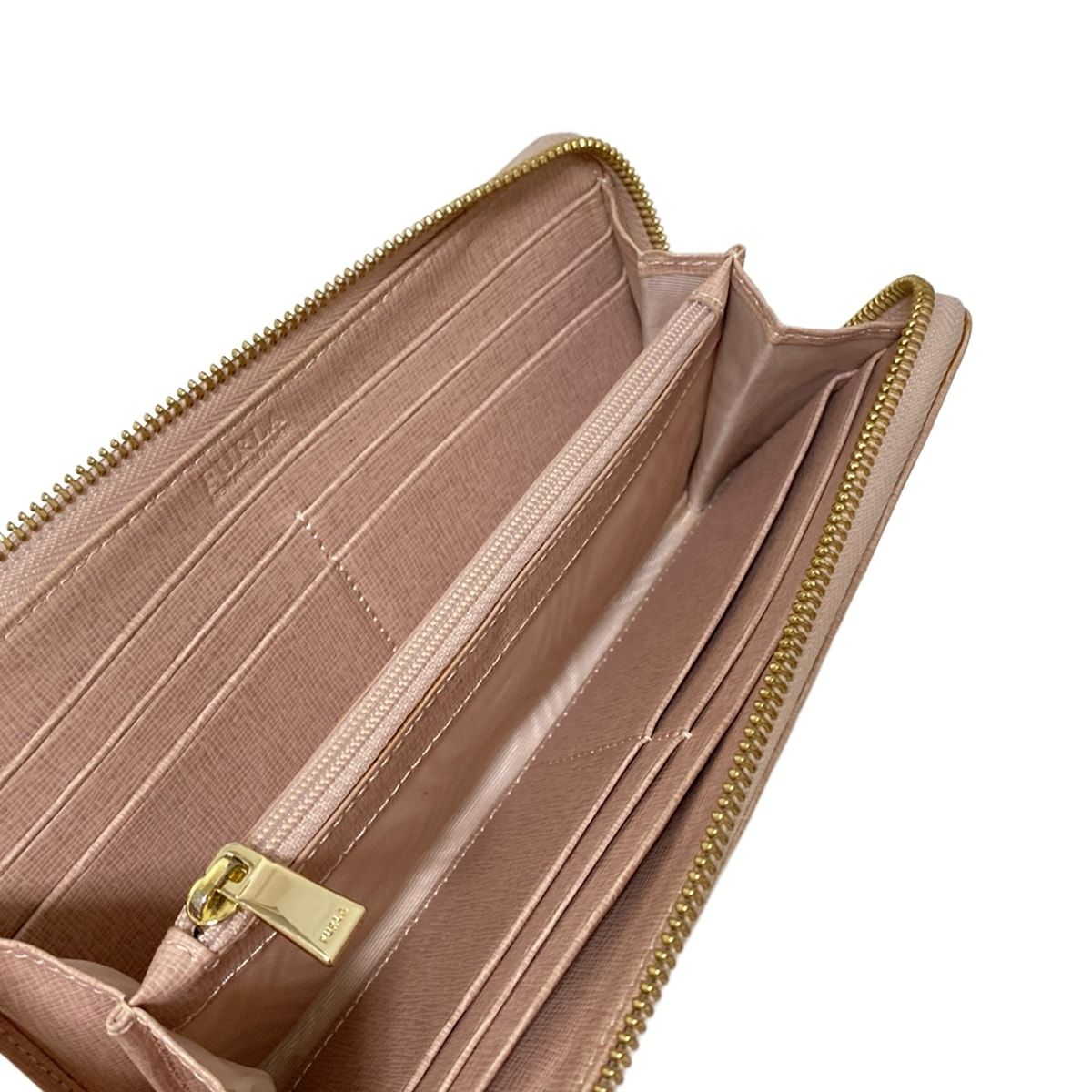 FURLA(フルラ) 長財布 - ピンクベージュ L字ファスナー レザー - メルカリ