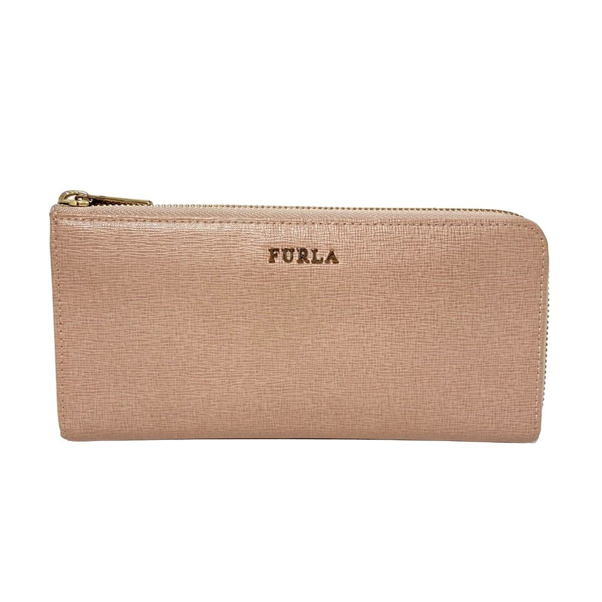 FURLA(フルラ) 長財布 - ピンクベージュ L字ファスナー レザー - メルカリ