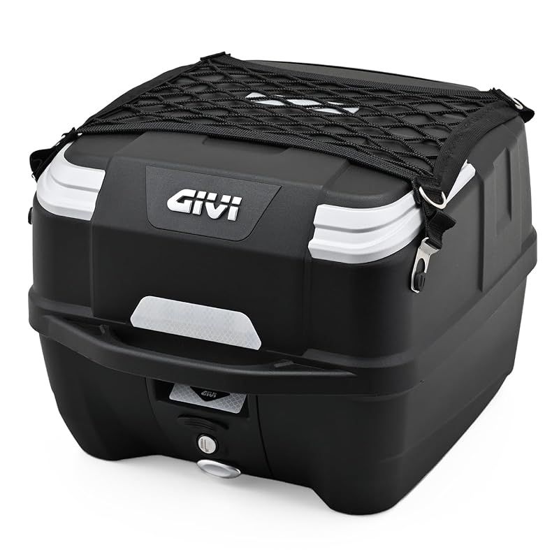 GIVI ジビ バイク リアボックス モノロック 33 L 付き インナーボトムマット バックレスト ネットフック ATLASシリーズ B NTM ADV シルバーパネル 35438