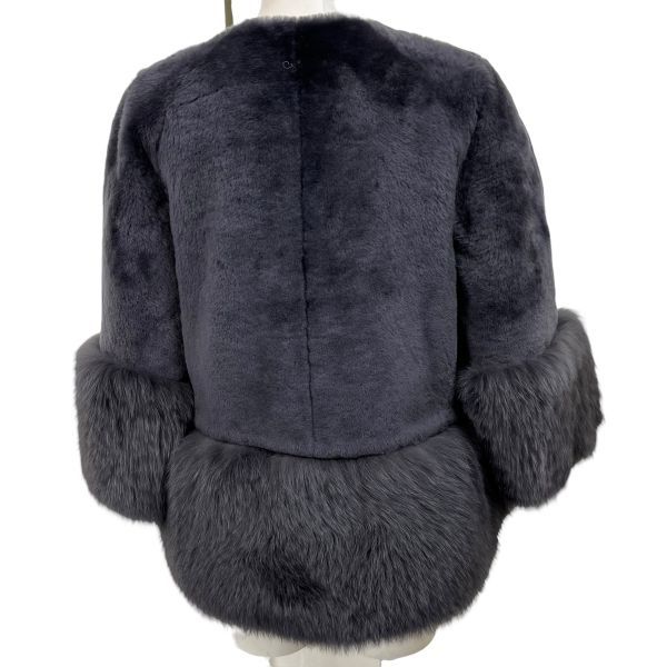 □ ダイアグラム Diagram ファーコート アウター 7分袖 リアルファー